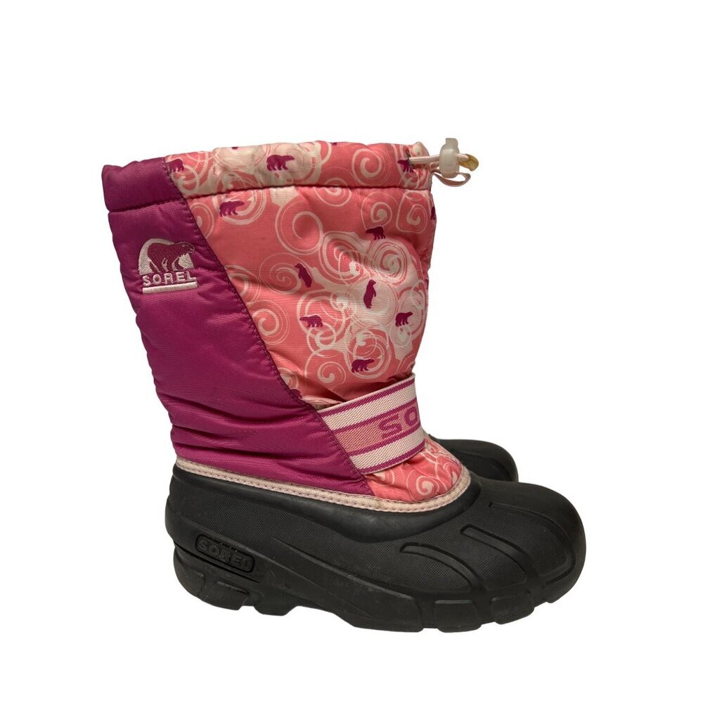 Sorel Cub Snow Boots Pink Waterproof Winter Big Kid Girls Size 4 Insulated Cold